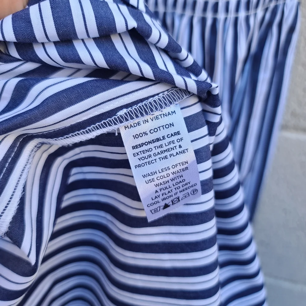 Hill House Home | Cosima Nap Dress In Navy Stripe Size Small - Picture 7 of 7